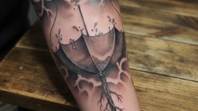 What does an upside down umbrella tattoo mean?